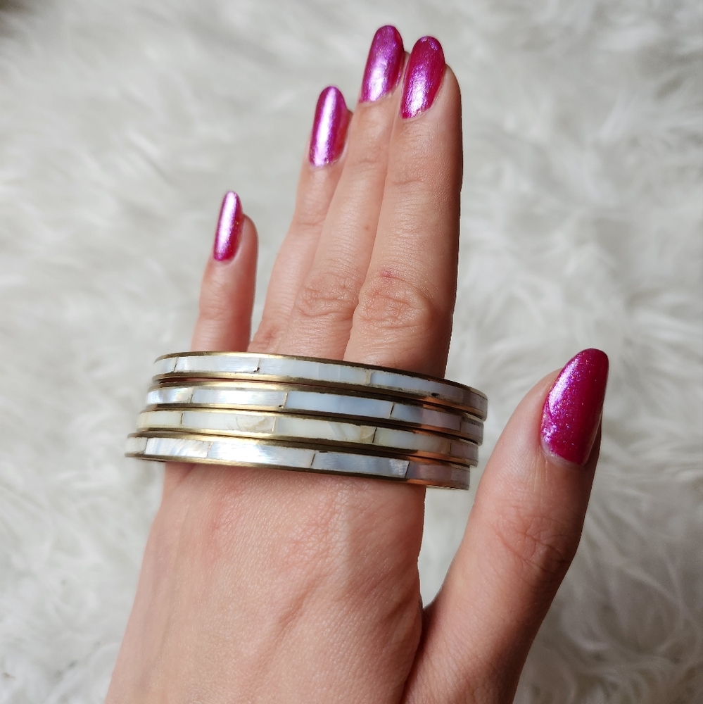 Elegant Gold and Silver Bangle Set
